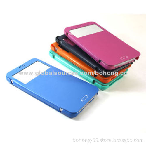 Folio Cases for Samsung N9000, Original Laminated PU Grain with Drawing Line Grain PC Bottom Mirror